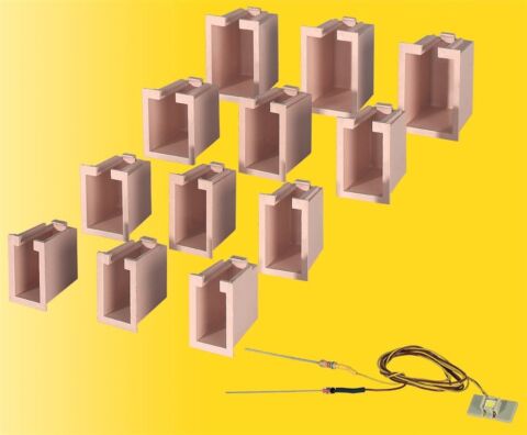 Set cutii pt. iluminare casute, lumina alb cald