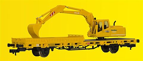 Vagon platforma cu excavator ATLAS