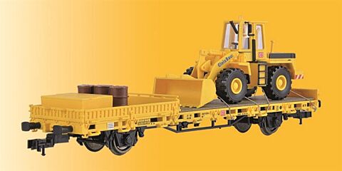 Vagon platforma cu excavator