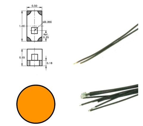 Led cu fire conexiune, portocaliu